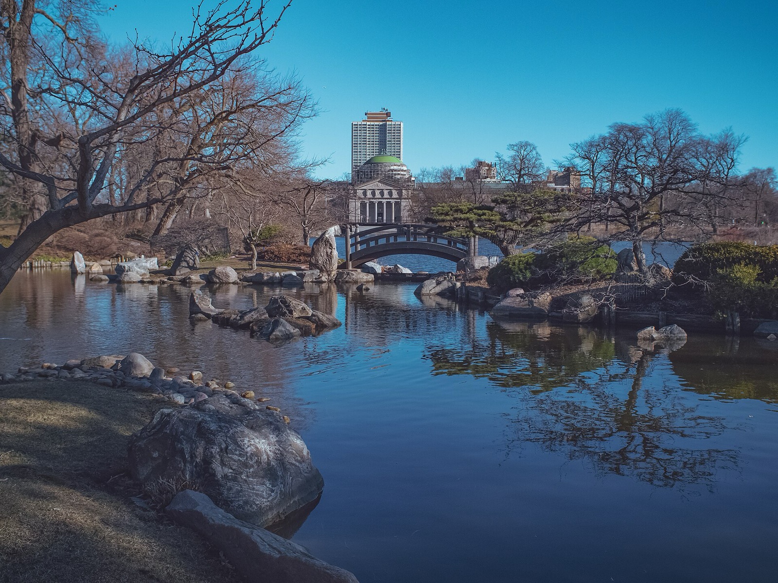 The Garden of the Phoenix pavilion on Wooded Island in Jackson Park